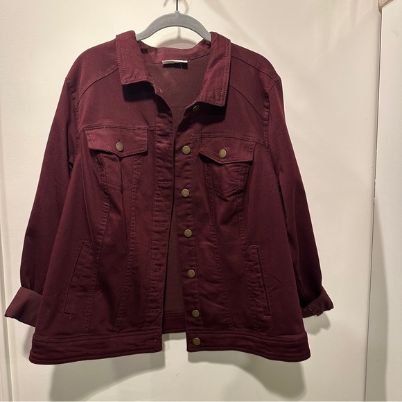 Westport Women's Deep Burgundy Jean Jacket - 2X - Picture 8 of 9